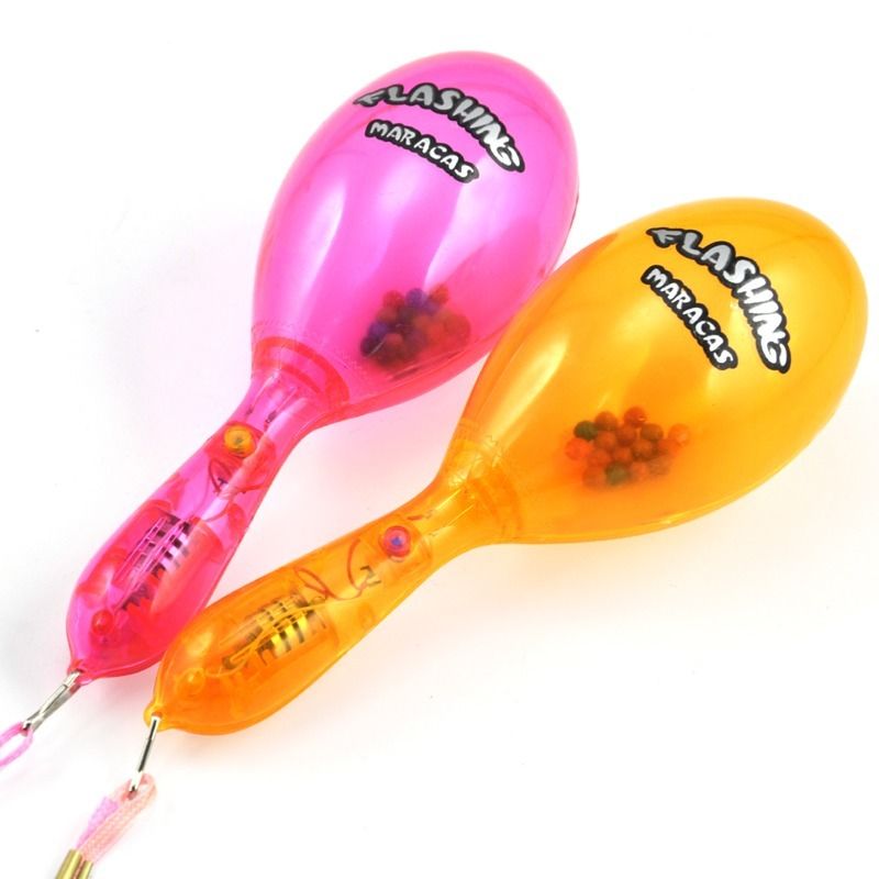 UK Pair Flashing LED Maracas Light Up Neon Sensory Maracas Toy Fun